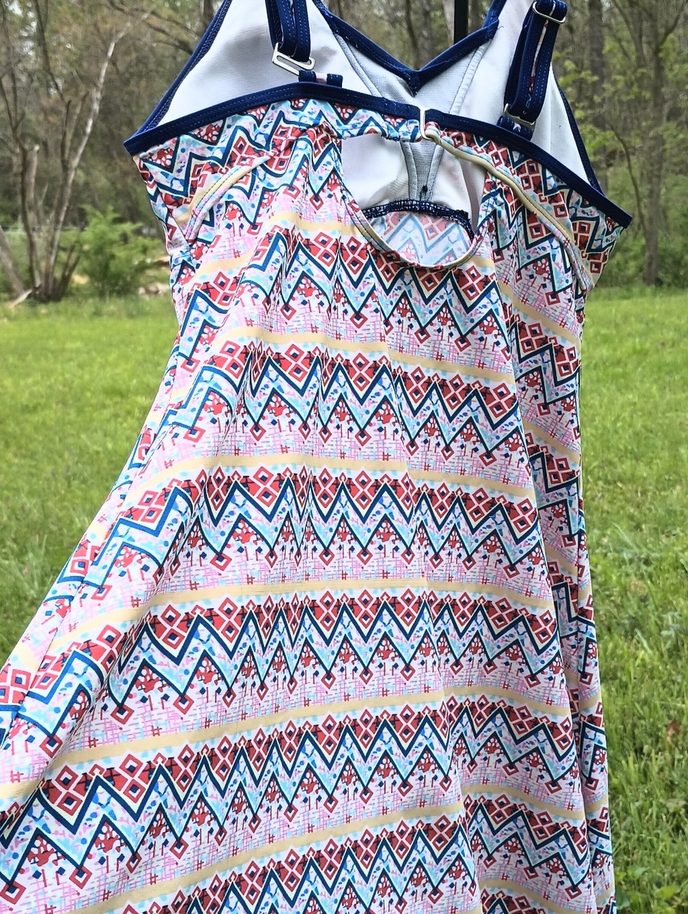 Women’s Aztec Patterned Tankini Swim Dress - Picture 4 of 5